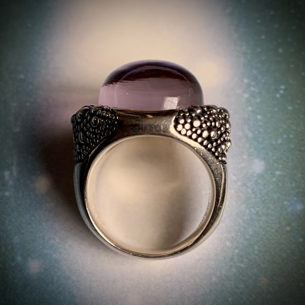 Glowing Amethyst Orb Sterling Silver ring - Picture 10 of 14